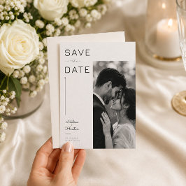 Elegante portretfoto trouwkaart 'Save the Date' Save The Date