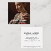 Elegante portretfotograaf vierkante visitekaartje (Voorkant / Achterkant)