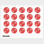 Elegante poten op rode bedankt ronde sticker (Vel)
