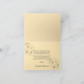 Elegante potloodlijn tekening bloemen crème bedank bedankkaart (Binnen)