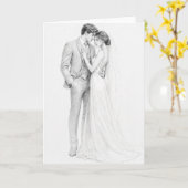 Elegante Potloodschets Trouwuitnodiging Kaart (Gele Bloem)
