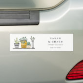 Elegante Potted House Planten Waterverf Botanical Bumpersticker (Op auto)