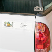 Elegante Potted House Planten Waterverf Botanical Bumpersticker (Op Truck)