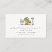Elegante Potted House Planten Waterverf Botanical Visitekaartje (Achterkant)