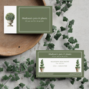 Elegante Potted Plant Aquarel Stenen Pot Visitekaartje