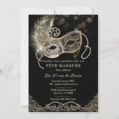 Elégante Pour Soirée Masquée Anniversaire Kaart (Voorkant)