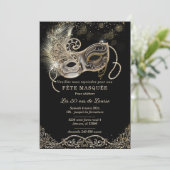 Elégante Pour Soirée Masquée Anniversaire Kaart (Staand voorkant)
