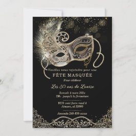 Elégante Pour Soirée Masquée Anniversaire Kaart