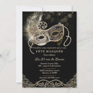 Elégante Pour Soirée Masquée Anniversaire Kaart