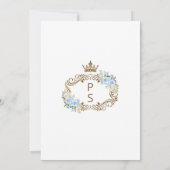 Elegante prachtige blauwe bloemen bruiloft kaart (Achterkant)