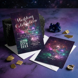 Elegante Prachtige Galaxy Trouw Uitnodigingen