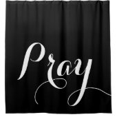 elegante PRAY script belettering | Douchegordijn (Voorkant)