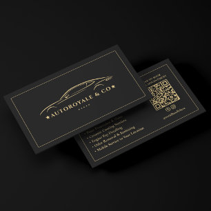 Elegante Premium Autowas Autodetailing Zwart Visitekaartje