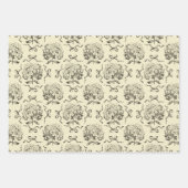 Elegante Preppy Beige Hydrangea Bow Toile Pattern Inpakpapier Vel (Voorkant 3)