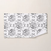 Elegante Preppy Hydrangea Bow Toile Pattern Bad Handdoek (Handdoek)