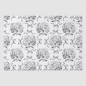 Elegante Preppy Hydrangea Bow Toile Pattern Tissuepapier (Voorkant)