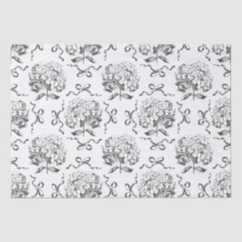 Elegante Preppy Hydrangea Bow Toile Pattern Tissuepapier