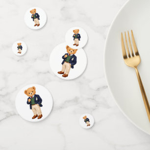 Elegante Preppy Polo Teddydbeer Confetti