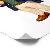 Elegante Preppy Polo Teddydbeer Poster (Hoek)