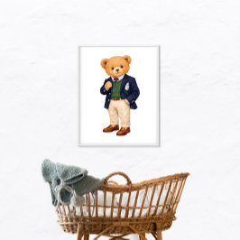 Elegante Preppy Polo Teddydbeer Poster