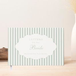 Elegante Preppy Saliegroene Letters aan de Bruid Gastenboek