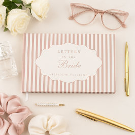 Elegante Preppy Stof Roze Letters Aan De Bruid Gastenboek