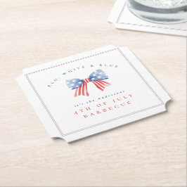 Elegante Preppy USA Strik - 4 juli BBQ Kartonnen Onderzetters