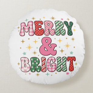 Elegante Prettig & Helder Kerstmis Rond Kussen