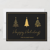 Elegante Prettig Kerst Zwart Kaart (Voorkant)