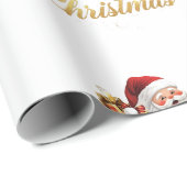 Elegante Prettig Kerstmis Kerstman Cadeaupapier (Rol Hoek)