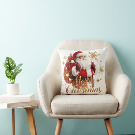 Elegante Prettig Kerstmis Kerstman Kussen
