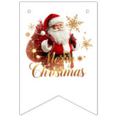Elegante Prettig Kerstmis Kerstman Vlaggetjes (Eerste vlag)