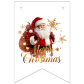 Elegante Prettig Kerstmis Kerstman Vlaggetjes (Derde vlag)