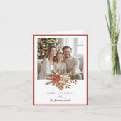 Elegante Prettig Kerstmis Terracotta 2 Foto Feestdagen Kaart (Voorkant)