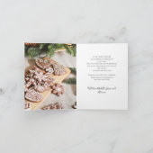 Elegante Prettig Kerstmis Terracotta 2 Foto Feestdagen Kaart (Binnen)