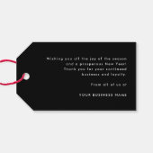 Elegante Prettig Kerstmis Zakelijk Zwart & Wit Cadeaulabel (Achterkant Horizontaal)