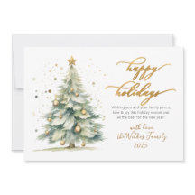 Elegante Prettig Vieren Gouden Script Kerstboom