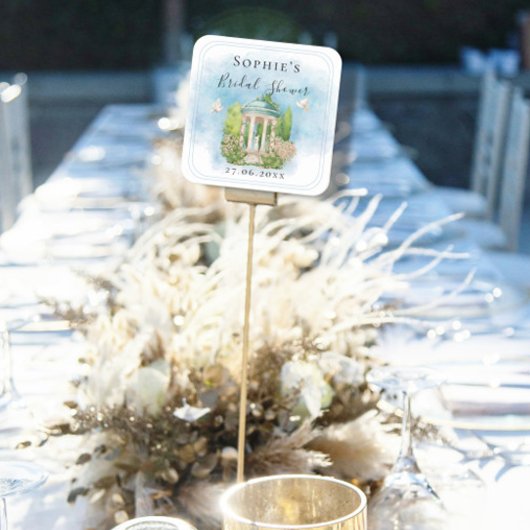 Elegante prieel beeld Duiven bloemen Bruidsdouche Vierkante Sticker