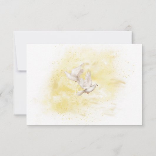 Elegante prieelbloemen, duiven Zomer bruiloft RSVP Kaart (Achterkant)