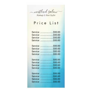 Elegante Prijslijst Salon Rackkaart Modern Design Reclamekaart
