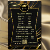 Elegante Prijslijst Zwart & Goud Schoonheidssalon Flyer