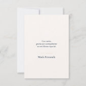 Elegante Primera Comunión Kruis Botanisch Bedankkaart (Achterkant)