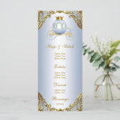 Elegante Prince Baby Shower Menu (Staand voorkant)