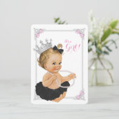 Elegante Princess Ballerina Tutu Pearl Baby shower Kaart (Staand voorkant)