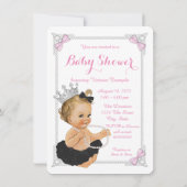 Elegante Princess Ballerina Tutu Pearl Baby shower Kaart (Achterkant)