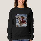 Elegante Princess & Reindeer Vintage Kerst Schatti Trui (Voorkant)