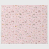 Elegante Prinses Blush Roze Bloemen Cadeaupapier (Vlak)