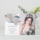 Elegante Prinses Foto Quinceanera Party Kaart (Staand voorkant)