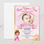 Elegante Prinses foto Verjaardag Uitnodiging (Voorkant / Achterkant)
