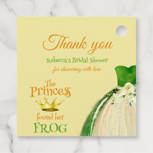 Elegante Prinses Kikker Bruiloft Dank je Bedankjes Labels (Achterkant)